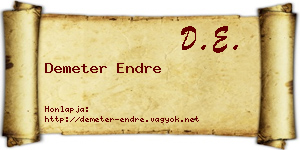 Demeter Endre névjegykártya